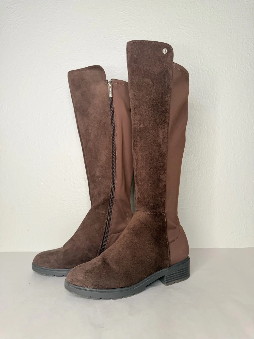 Anne Klein chocolate brown suede tall boot